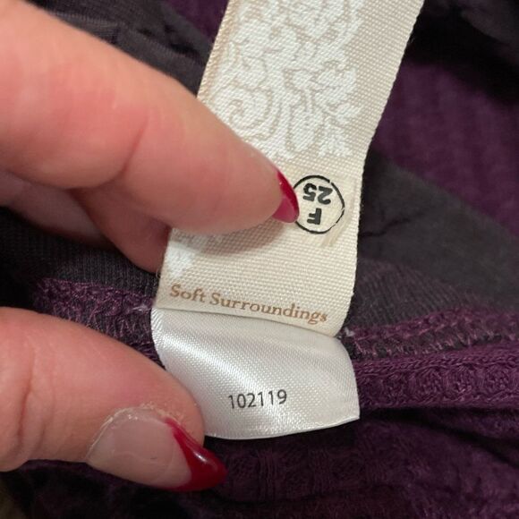 Soft Surroundings Alistair waffle knit blouse with velvet panels size small - Picture 6 of 6